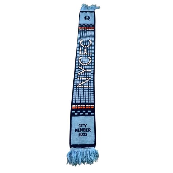NYCFC New York City Football Club Winter Scarf Blue 2023 City Member Knit Fringe - Picture 2 of 8